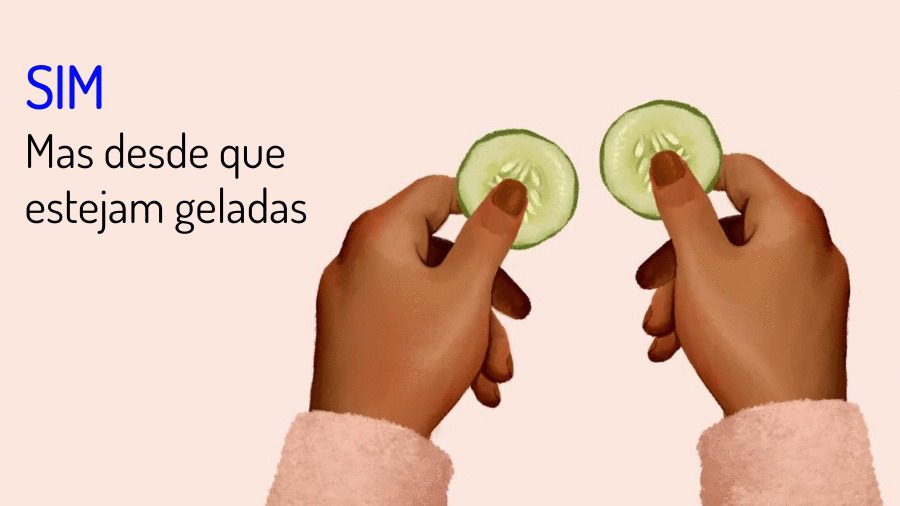 Pepino gelado para olheiras